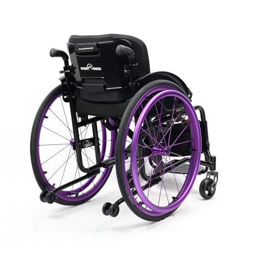 Silla de ruedas deportiva todo terreno, ultraligera, plegable con reposapiés ajustable, altura del asiento y frenos de mano para adolescentes, adultos y personas mayores