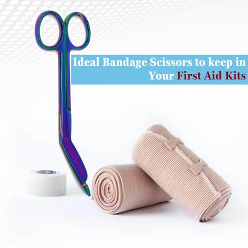 A2Z Scilab A2Z-LIS-RB-55 Lister Bandage Scissors 5.5 Inch Multi Color Rainbow Color Stainless Steel thumb #2