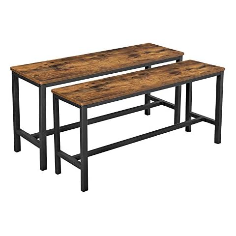 VASAGLE Industrial Style Table Benches Set Cover
