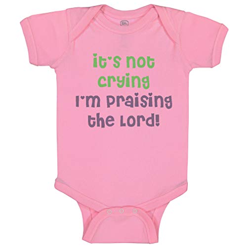 Image of Cute Rascals Baby Bodysuit It's Not Crying I'M Praising The Lord Christian Jesus God Boy & Girl Baby Clothes Funny Cotton Soft Pink Design Only Newborn