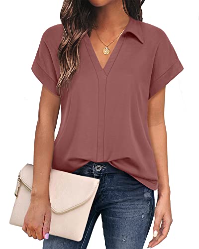 Gaharu Damen Tunika Shirt, Damenblusen Elegant Sommer Arbeits Tshirt...