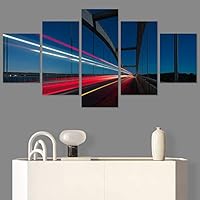 SIGNWIN 5 Panel Canvas Wall Art Light Exposure for Home Decorations Ready to Hang - 60