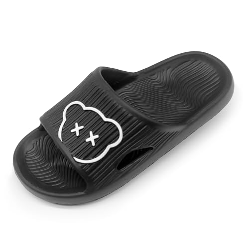 Bear Slides Smiley Face Sandals Slippers for Women and Men Ultra Comfort Non-Slip Shower Sandals Indoor and Outdoor Use Quick Drying Pool Party Home