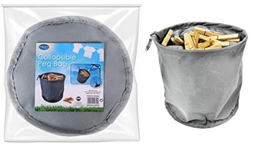 Royle Home - Bolsa para Pinzas con cordón y Clip, Plegable para Colgar Ropa, 18 x 8 cm