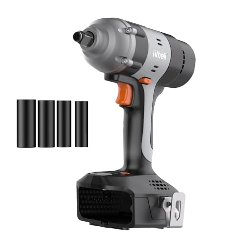 LiTHELi - Litheli Cordless Impact Wrench Kit, 1/2 Inch Hog Ring Impact Gun with 4 Impact Sockets, 5 Torque Settings Impact Driver for Car Home, Bare Tool Only - -4%