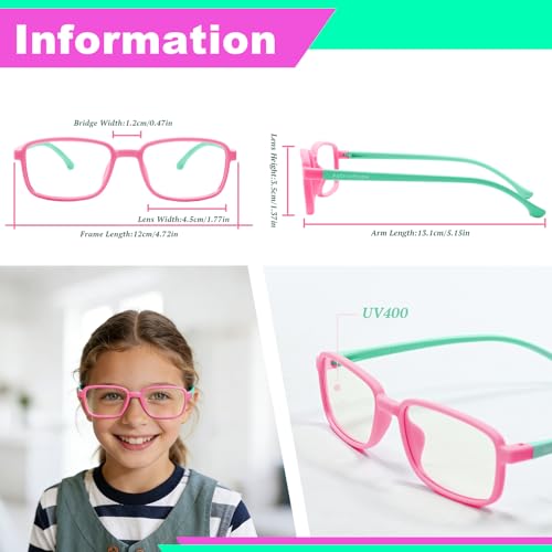 Image of Ultra-Light Blue Light Blocking Glasses with Case for Kids and Teens,Anti Eyestrain &UV400
