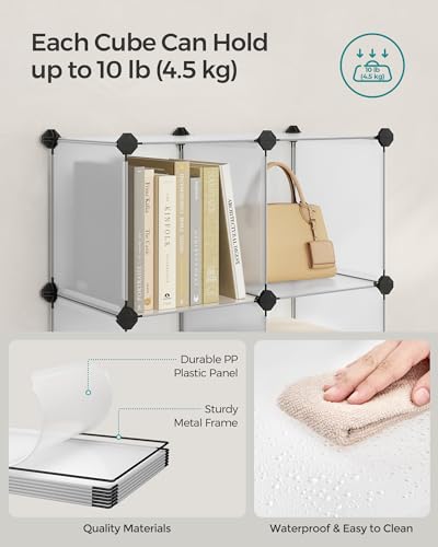 image for SONGMICS Cube Storage Organizer, Set of 9 Plastic Cubes, Closet Storag