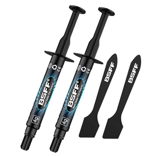 BSFF Pâte Thermique avec Toolkit de pâte pour CPU, pâte Thermique pour dissipateur Thermique pour IC/Processeur/CPU/Tout Refroidisseur, Haute Performance à Base de Carbone (8, Grammes)
