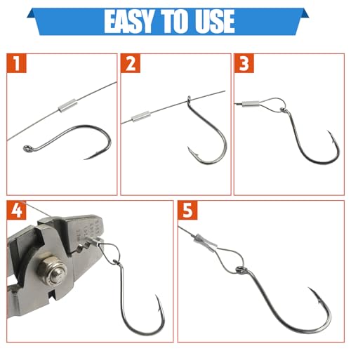 JSHANMEI Fishing Line Crimp Sleeves 100pcs Aluminum Single Barrel Crimp Sleeves Oval Crimping Loop Sleeve Fishing Leaders Rigging Tackle Wire Rope Cable Line Tube Connectors Inside Dia. 1.2mm - Thumbnail 5
