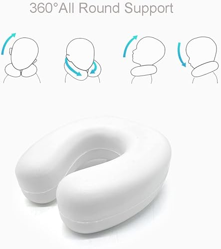 Miniatura 4 de Gluck Plants Almohada de viaje, almohada de cuello de viaje en forma de U de espuma viscoelástica portátil para reposacabezas de avión, coche y