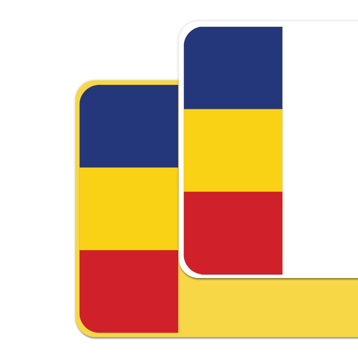 Romania Car Number Plate Adhesive Stickers for Decorative Purposes – Romanian National Flag Badge Decal – Proud Heritage Car Vinyl Skin – Premium, Bubble Free & Easy Application – Set of 2 (F&R) (ROU)