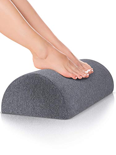 DYNMC You Voetensteun voor Onder Bureau op Kantoor, Scandinavisch Grijs Stevig, Comfortabel Thuis/Op Reis, Voetensteun Bureau, Wasbare Hoes, Antislip Voetenbank met Schommelend Ergonomisch Ontwerp