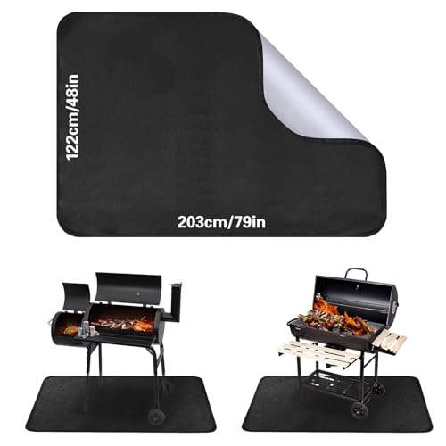 Alfombra Barbacoa Exterior, 122x203cm, Alfombra Protectora De Silicona De Fibra De Vidrio, Alfombra De Parrilla Plegable, Alfombra De Parrilla Protector De Piso, Alfombra De Parrilla Al Aire Libre