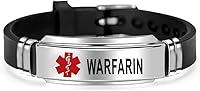 Vista 12 de NanMuc Pulsera de identificación de alerta médica roja de primeros auxilios de emergencia grabada con láser Alerta de salud ajustable pulsera