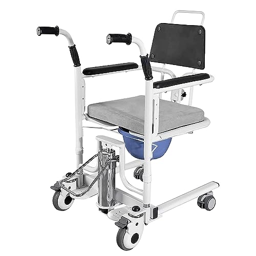 Silla elevadora hidráulica para traslado de Pacientes, portátil, para baño, Ducha, con Respaldo Suave y Orinal para Personas Mayores discapacitadas.