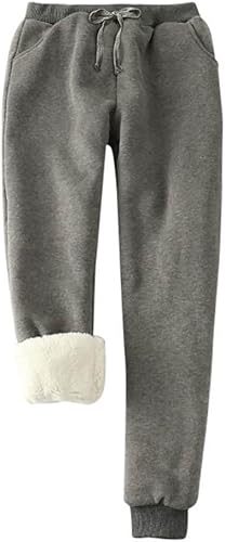 Pantalones con forro polar para mujer, leggings de terciopelo cálido para invierno, pantalones deportivos con forro de sherpa para clima frío con