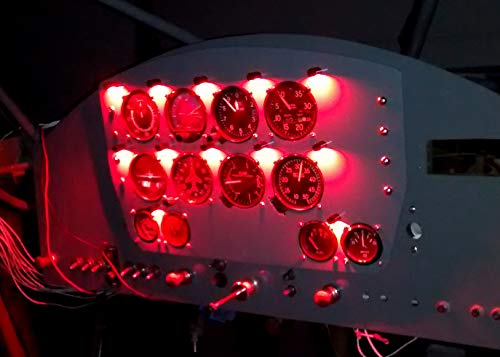 Lámpara LED Panel Instrumentos 12V DC Base Plata Luz Fría miniatura 6