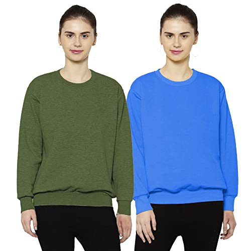 Image of Mack Jonney Fleece Round Neck Sweatshirt for Women (Pack of 2)-SW RN OLV RST 002-P