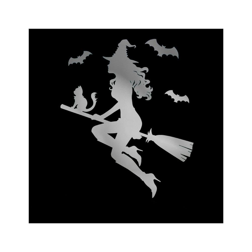 Creative Stickers Witch for Car Products Stylish Personality PVC Waterproof Decals(Silver,25CM)