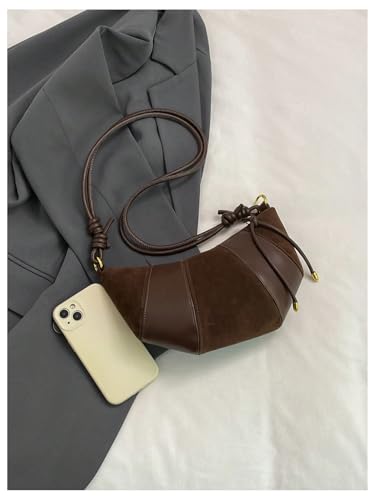 Verdusa Women's Retro Vintage Crossbody Bags Zipper PU Leather Adjustable Strap Hobo Handbags3