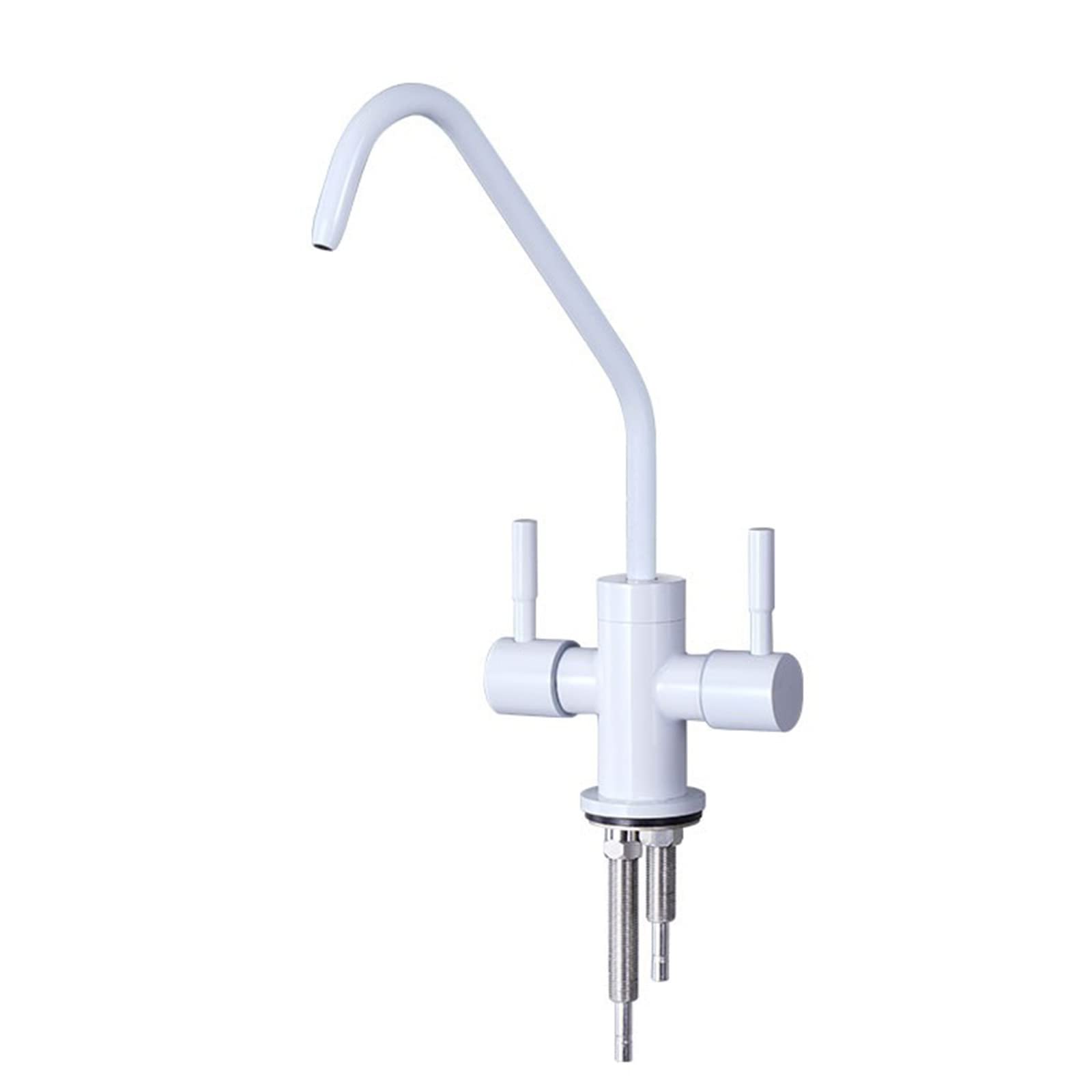 Aycdl White Water Filter Faucet Double Outlet Stainless Steel Single Cold Water Pure Water Faucets-D