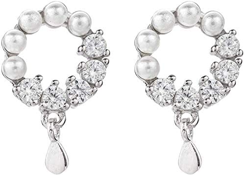 Boucles d'oreilles en argent 925 perles et diamants pour femme