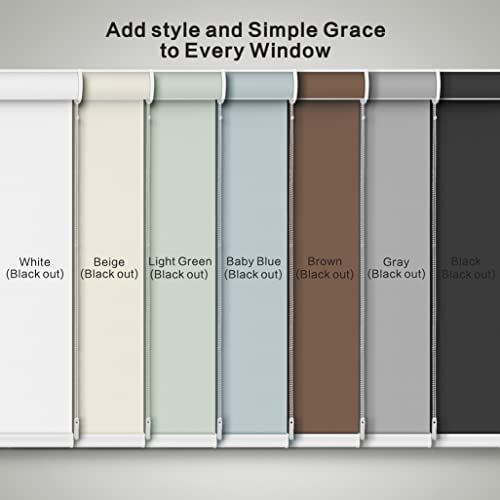 Abocide Custom Corded Blackout Roller Shades, Room Darkeing Roller Blinds For Windows, Rolled Up Window Shades, Light Blocking/Uv Protection, Easy Installation(Gray) #TOP3