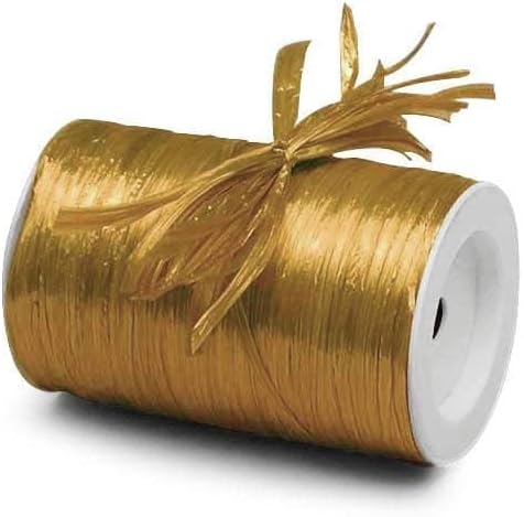 White Metallic Raffia Ribbon 1/4" X 100 Yards