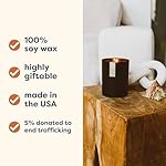 Calyan Wax Co. Cedar & Tobacco Scented Candle - 75 Hour Burn - Luxury Non Toxic Soy Wax Candles - Long Lasting Black Tumbler Jar Candle for Home - 10.2oz - Image 3