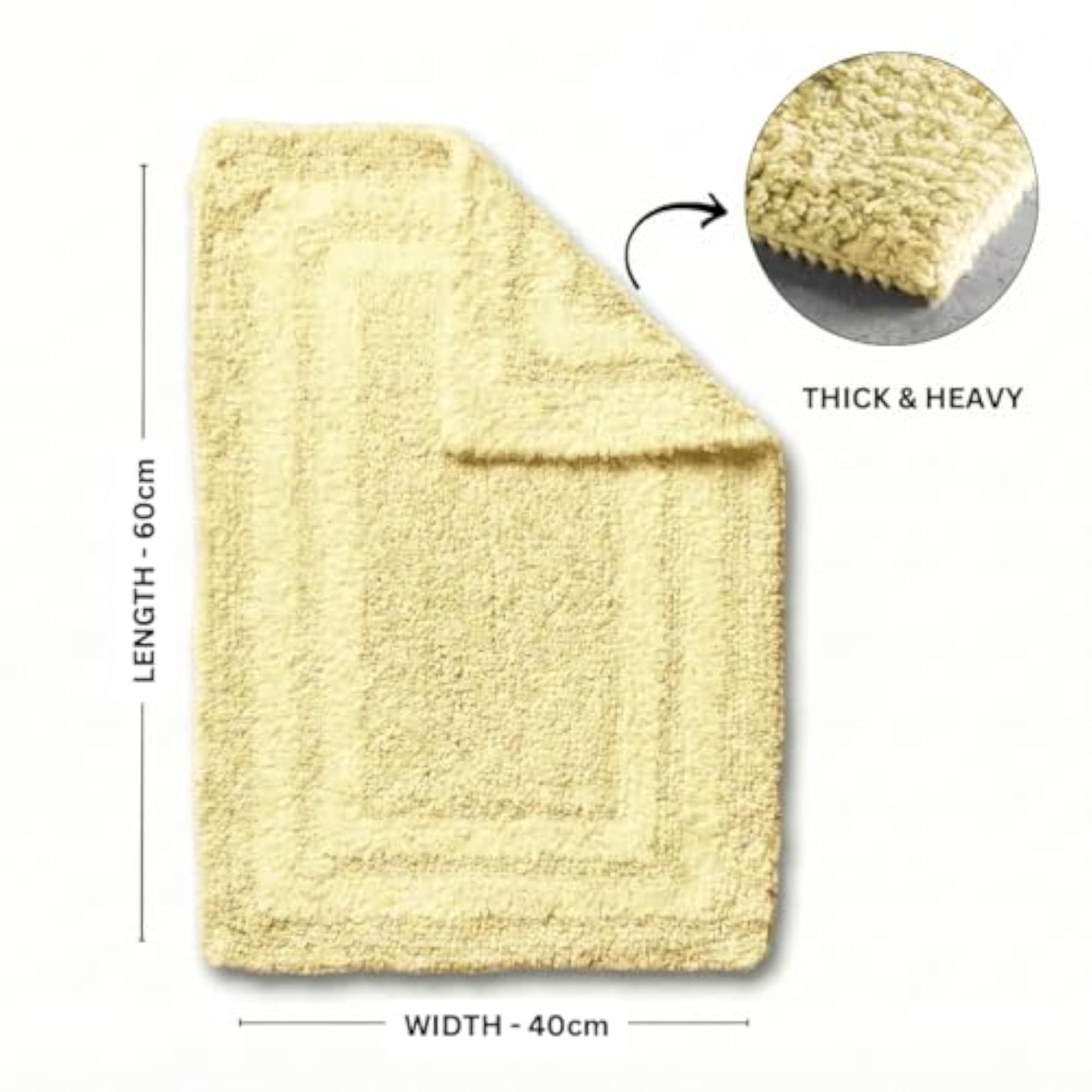 Reversible Cotton Rectangle Bath Mats for Home