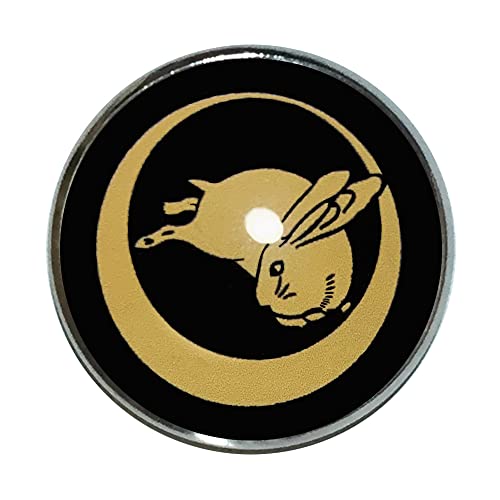 凛(りん) 家紋 ピンバッジ 月にうさぎ 月に兎 家紋 ピンバッチ