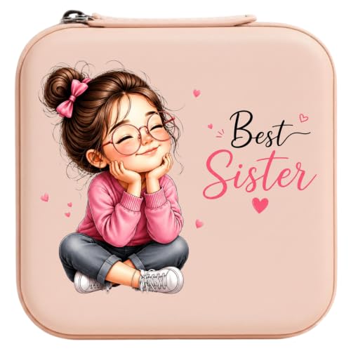 Image of P Arts Precious Art Gifts Best Sister Jewellery Organiser Box With Wooden Earring Pair,Greeting Card,Best Rakhi Gift For Sister,Rakshabandhan Combo Pack Set (Best Sister)