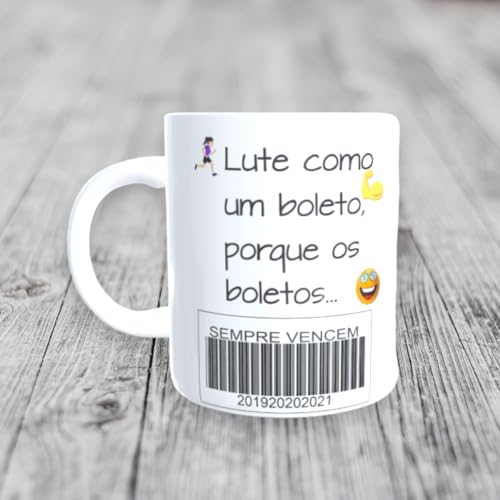 Caneca Xícara Porcelana Presente Meme Boletos Sempre Vencem
