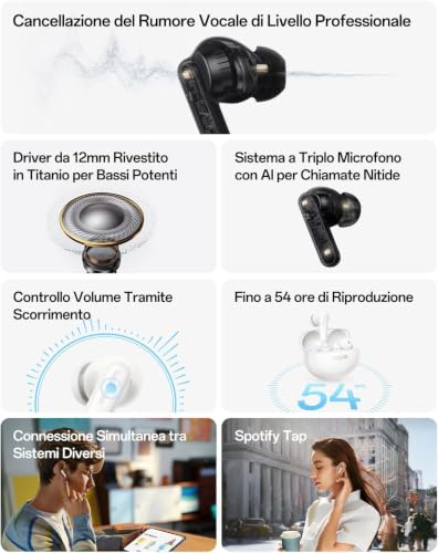 Image of OPPO Enco Air5 Pro True Wireless in Ear Earbuds, 55dB ANC, LHDC 5.0 Hi-Res Audio, 12mm Dynamic Driver, 54H Playtime, Low Latency Gaming & Fast Charging (Pearl White)