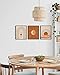 HAUS AND HUES Mid Century Wall Art – Set of 3 Retro Terracotta Prints, Moon Artwork, Artistic Home Decor, Modernist Geometric Design (8x10, Unframed)