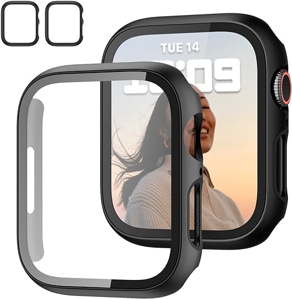 CLITZ 2 Pack Hard PC Case with Tempered Glass Screen Protector Compatible with Apple Watch Series 9 (2023) Series 8 Series 7 45mm, Ultra-Thin Scratch Resistant Cover for iWatch, Black (B0CXMC4HST) Amazon Price History, Amazon Price Tracker