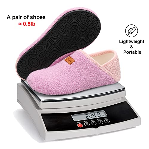 Image of Fires Womens Mens Slippers with Rubber Sole Soft-Lightweight House Slipper Socks Around House Shoes Non Slip Indoor /Outdoor