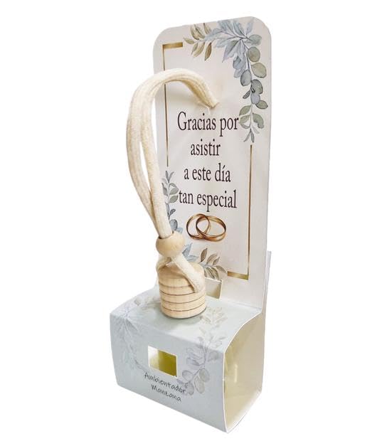 LOTE 20 AMBIENTADOR BODA ANIVERSARIO COCHE Y BOLSA.Recuerdos AROMA MANZANA Detalles de Bodas, Comuniones, Bautizos, Cumpleaños.10ML