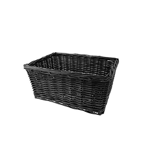 RMS Panier osier Maxi 43 x 33 x 19h rectangulaire noir (Paniers Cycle)/Wicker Maxi Basket 43 x 33 x 19h rectangular Black (Bike basket)