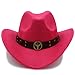 Produktbild LQ-BNM Panamahut - Winter Cowboyhut, Wildlederoptik Wild West Kostümball, Jeans-Unisex-Mütze (Farbe : Rose rot, Größe : 56-58CM)