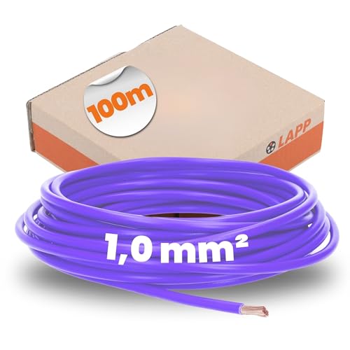 Câble PVC H05V-K Lapp 1 mm² violet en couronne de 100m pour câblage interne