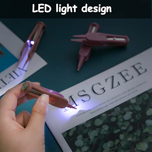 4 Pieces Infant Nose Cleaning Tweezer With Led Light Safe And Effective Booger Plier For Infant Cleaning Pincet Forceps Round-Head Clip Care Ear Nose Navel Clean Tool Nipper For Relieves Stuffy Nose #TOP4