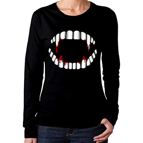 Blood-Stained Teeth T Shirt Long Sleeve T-Shirts Korean Women Autumn T Shirt Female