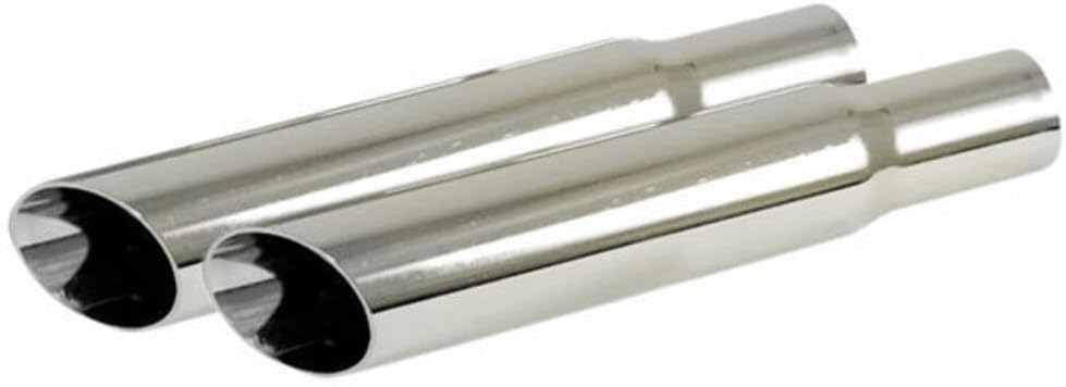 Chrome Exhaust Tips, DiagonalCut, for Type 1 Beetle Muffler, Compatible with Dune Buggy
