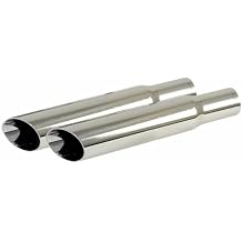 Chrome Exhaust Tips, DiagonalCut, for Type 1 Beetle Muffler, Compatible with Dune Buggy