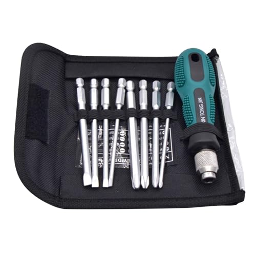 EULAPGOE Juego de Destornilladores Largos 9 Piezas, SL3-SL6, PH0-PH3 Juego de Destornilladores de Estrella, Juego de Puntas magnéticas largas, Juego de Puntas eléctricas Herramientas