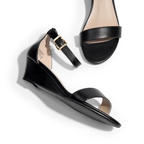 DREAM PAIRS Women's Ingrid Ankle Strap Low Wedge Sandal4