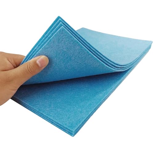 Image of Jtnohx Stiff Felt, 2mm Thick Felt Sheets for Crafts, 8 inchx12 inch Hard Felt Fabric Squares 8Pcs for DIY Projects (Blue)