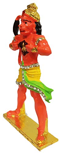 Purpledip Metal Idol Lord Hanuman: Ramayana Depiction of Lord Ram Forever in Hanumanji's Heart (12134), Multicolor - Image 3