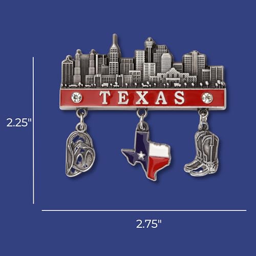 Imán de metal con skyline de San Antonio de 2.75 pulgadas miniatura 3